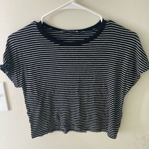 Zara black and white crop top t shirt